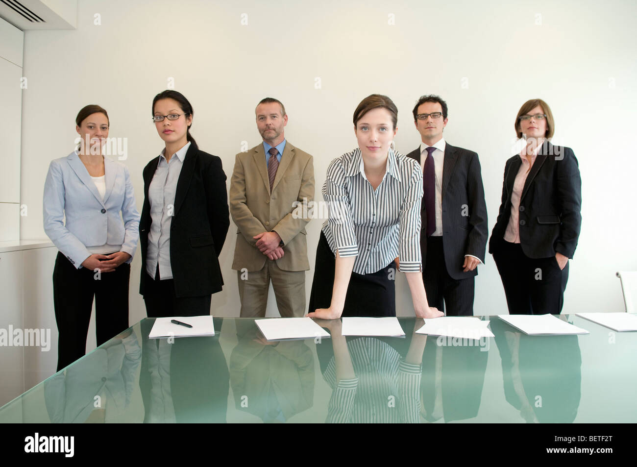 Un ritratto di un gruppo aziendale Foto Stock
