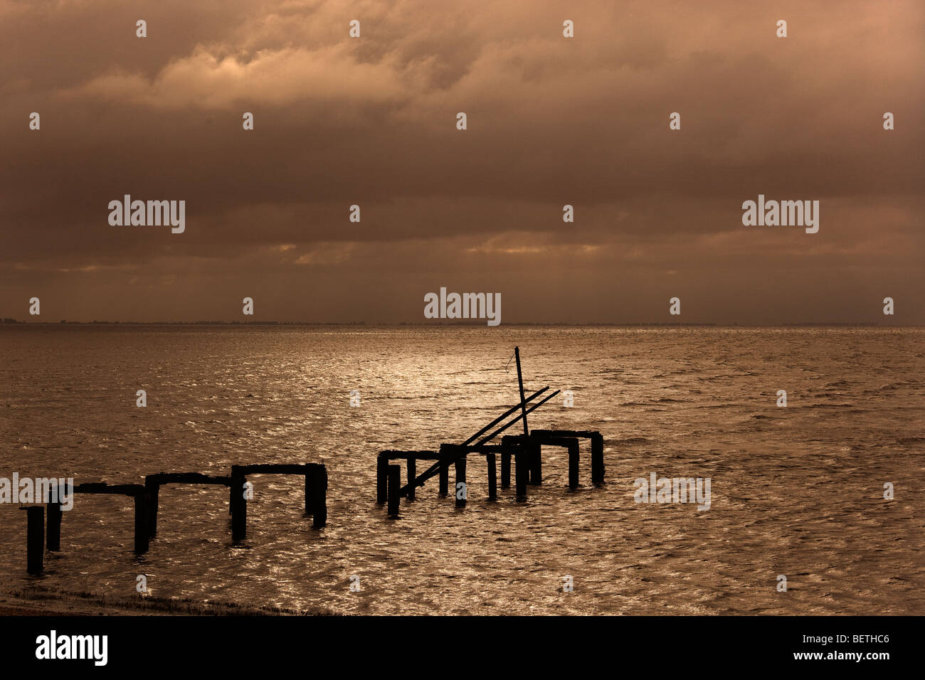 Il vecchio molo Snettisham il lavaggio Settembre Foto Stock