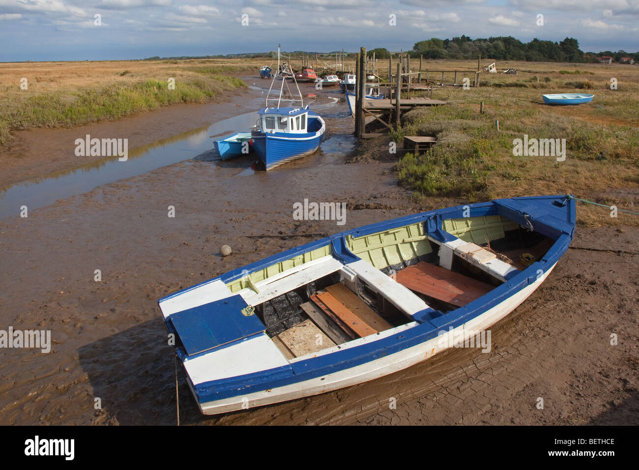 Il grazioso villaggio costiero di Thornham Staithe vicino a Hunstanton in Norfolk Foto Stock