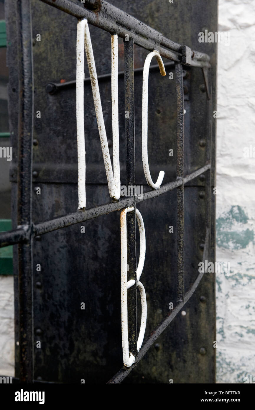 National Coal Board segno, Big Pit National Coal Museum, Blaenavon, Lancaster, Galles del Sud Foto Stock