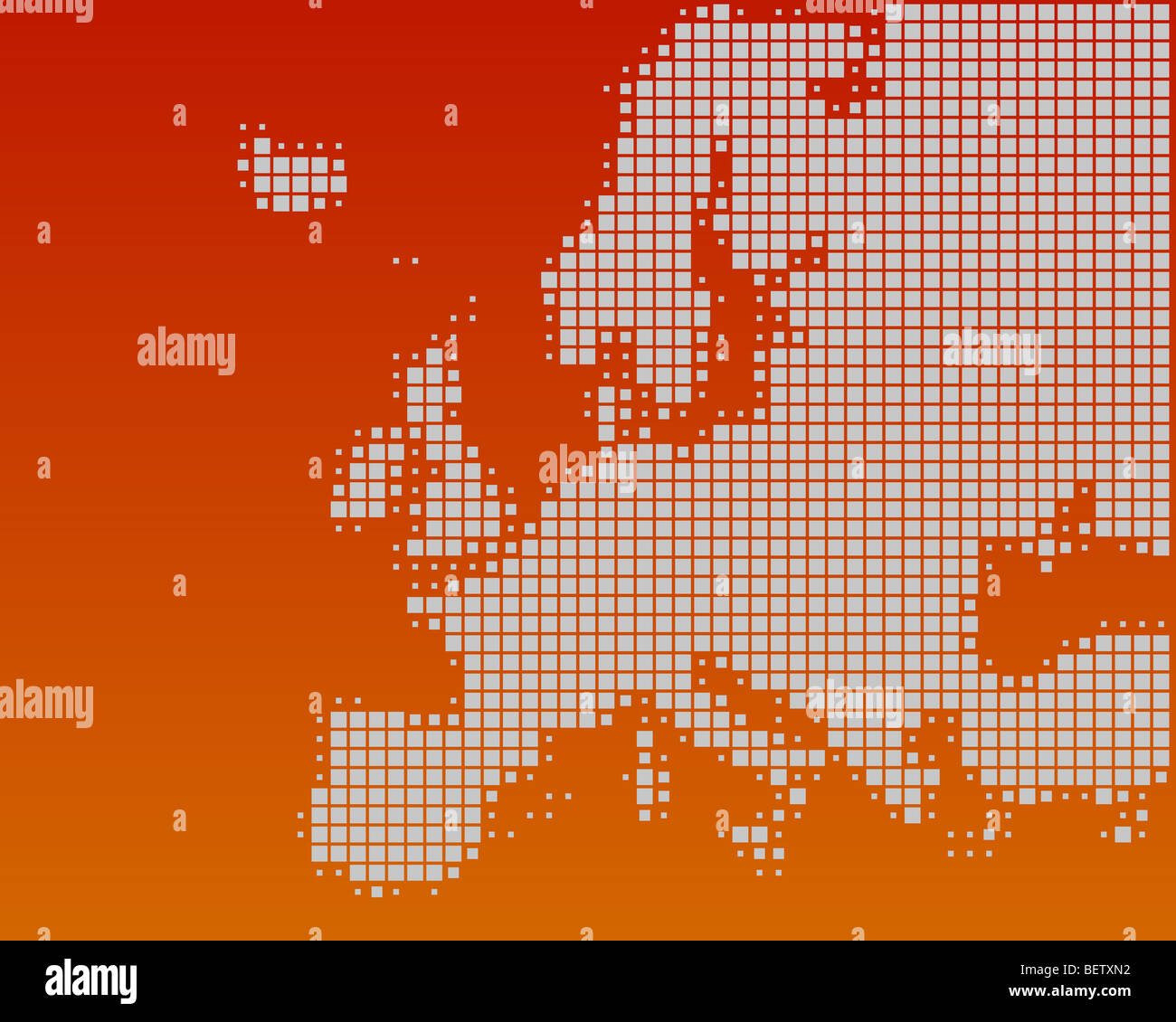 Mappa di Europa Foto Stock