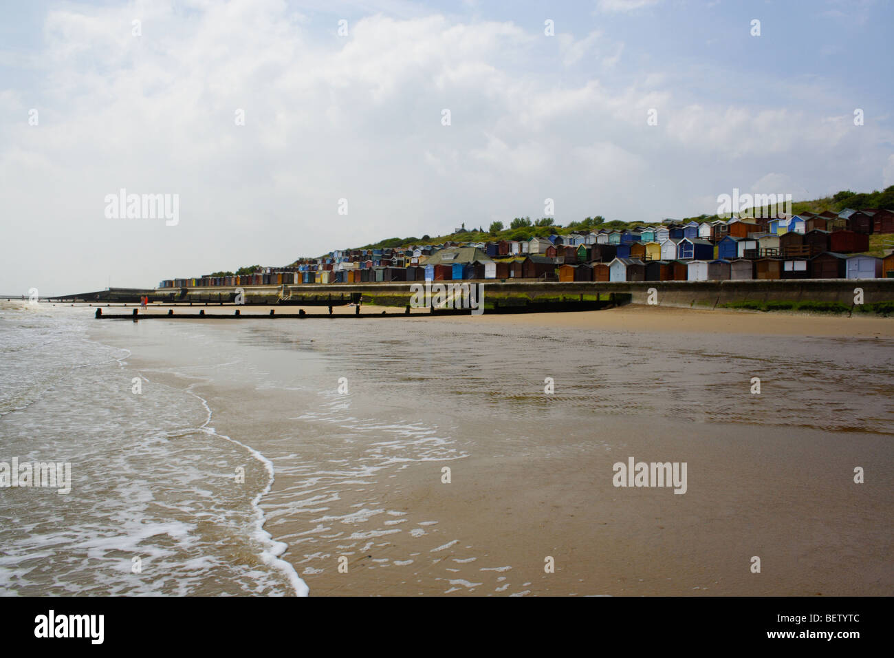 Spiaggia di inglese in inverno Foto Stock