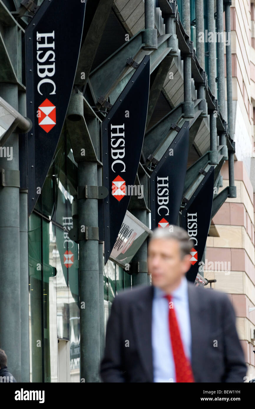 HSBC Bank. Città di Londra. La Gran Bretagna. Regno Unito Foto Stock