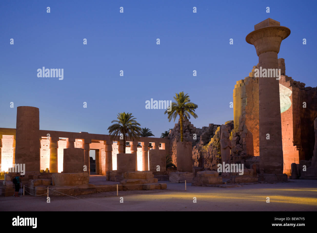 Show di Suoni e Luci al Tempio di Karnak Luxor Egitto Foto Stock