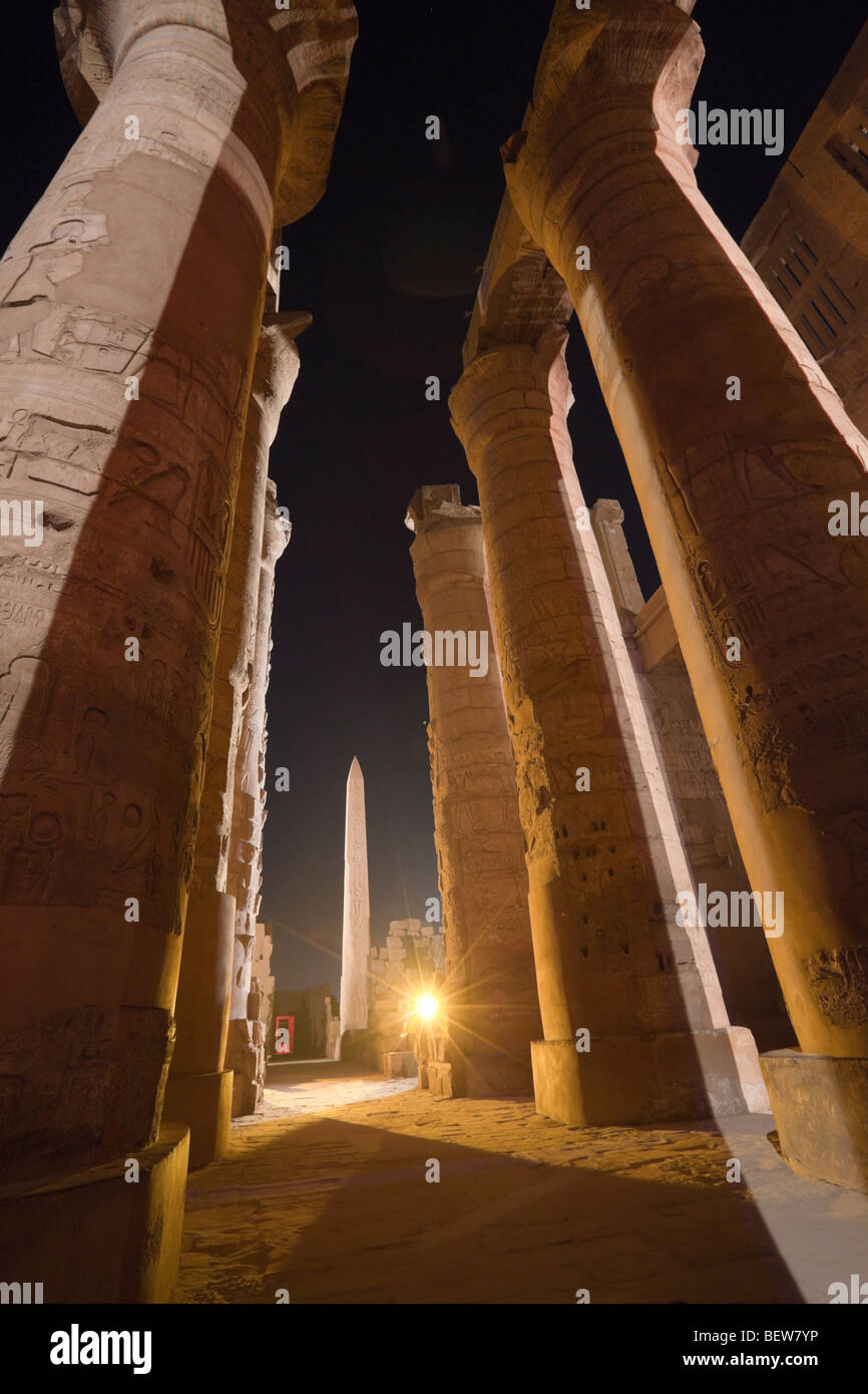 Show di Suoni e Luci al Tempio di Karnak Luxor Egitto Foto Stock