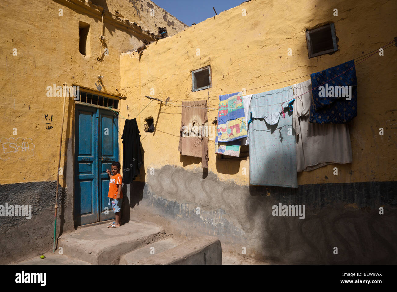 Nubian Village sull isola Elefantina, Aswan, Egitto Foto Stock