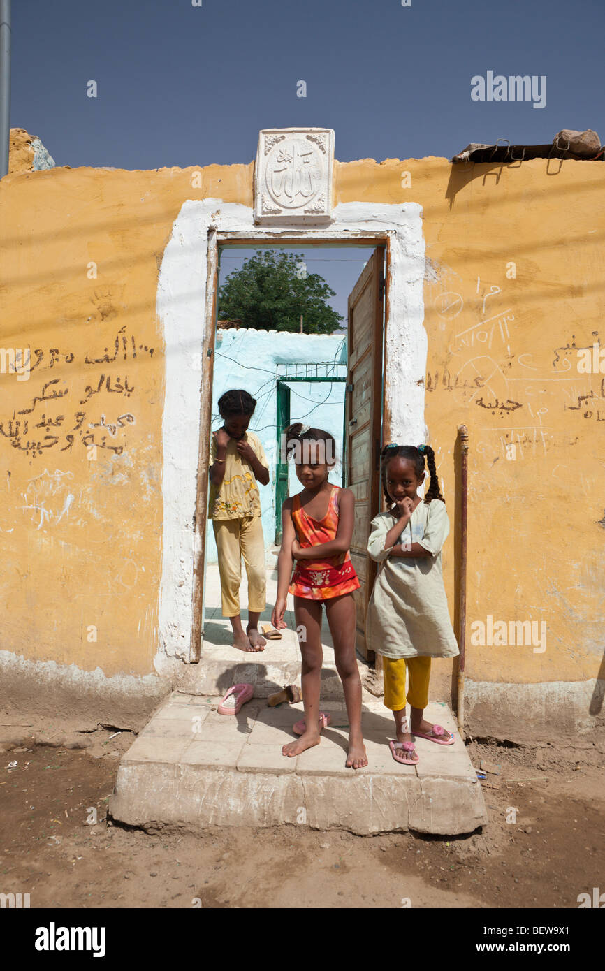 Nubian Village sull isola Elefantina, Aswan, Egitto Foto Stock