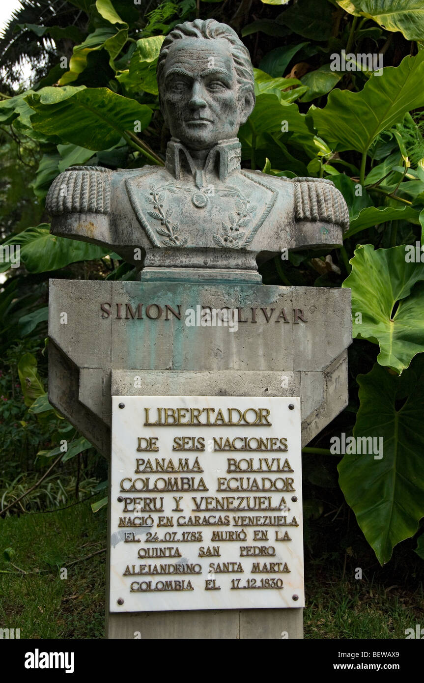 Statua di Simon Bolivar nel Parque Municipal Funchal Madeira Portogallo UE Europa Foto Stock