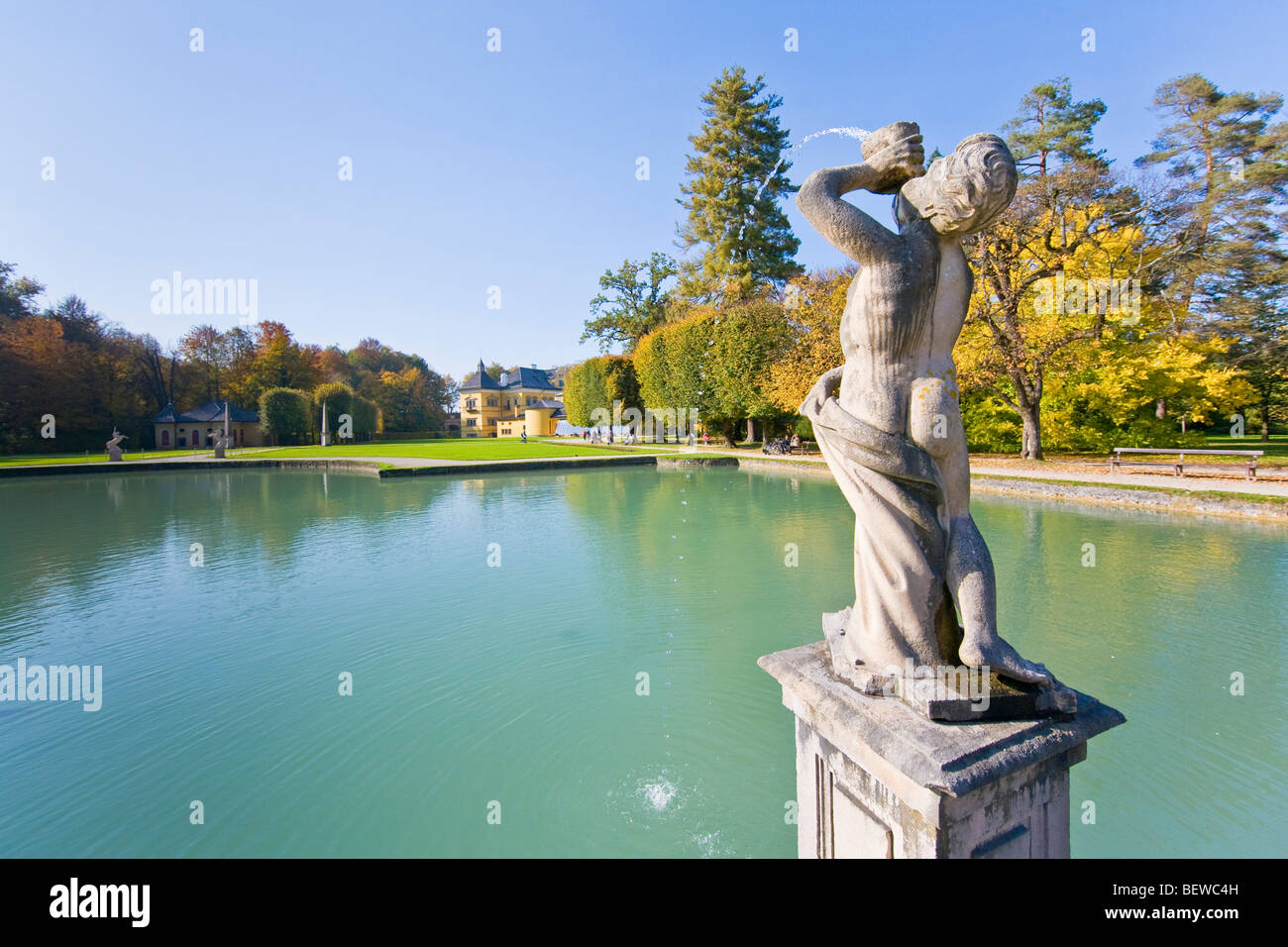 Wasserspucker presso il castello di Heilbrunn, Salisburgo, Austria Foto Stock