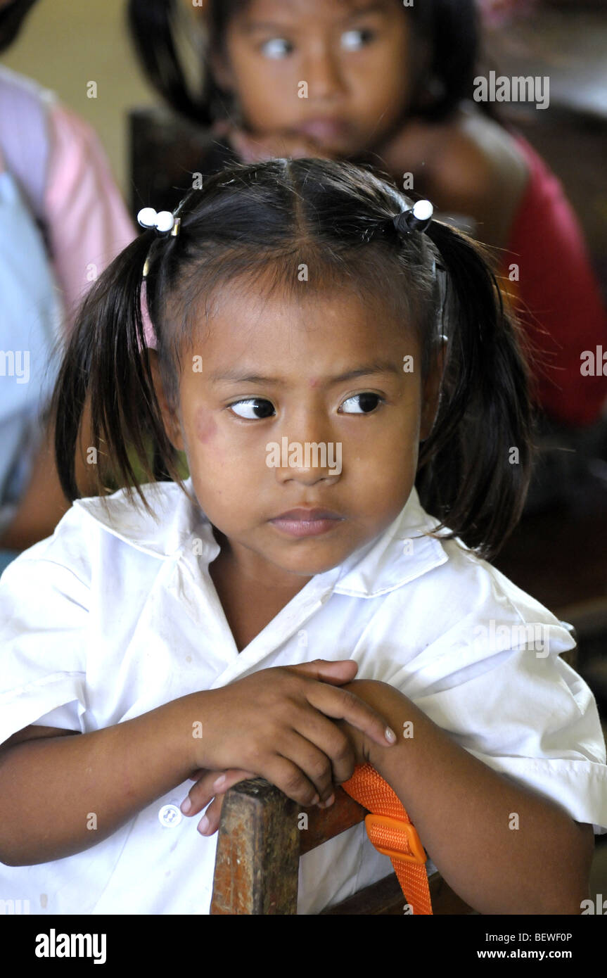 La Kuna Scuola In Playon Chico nelle isole San Blas Panama Foto Stock