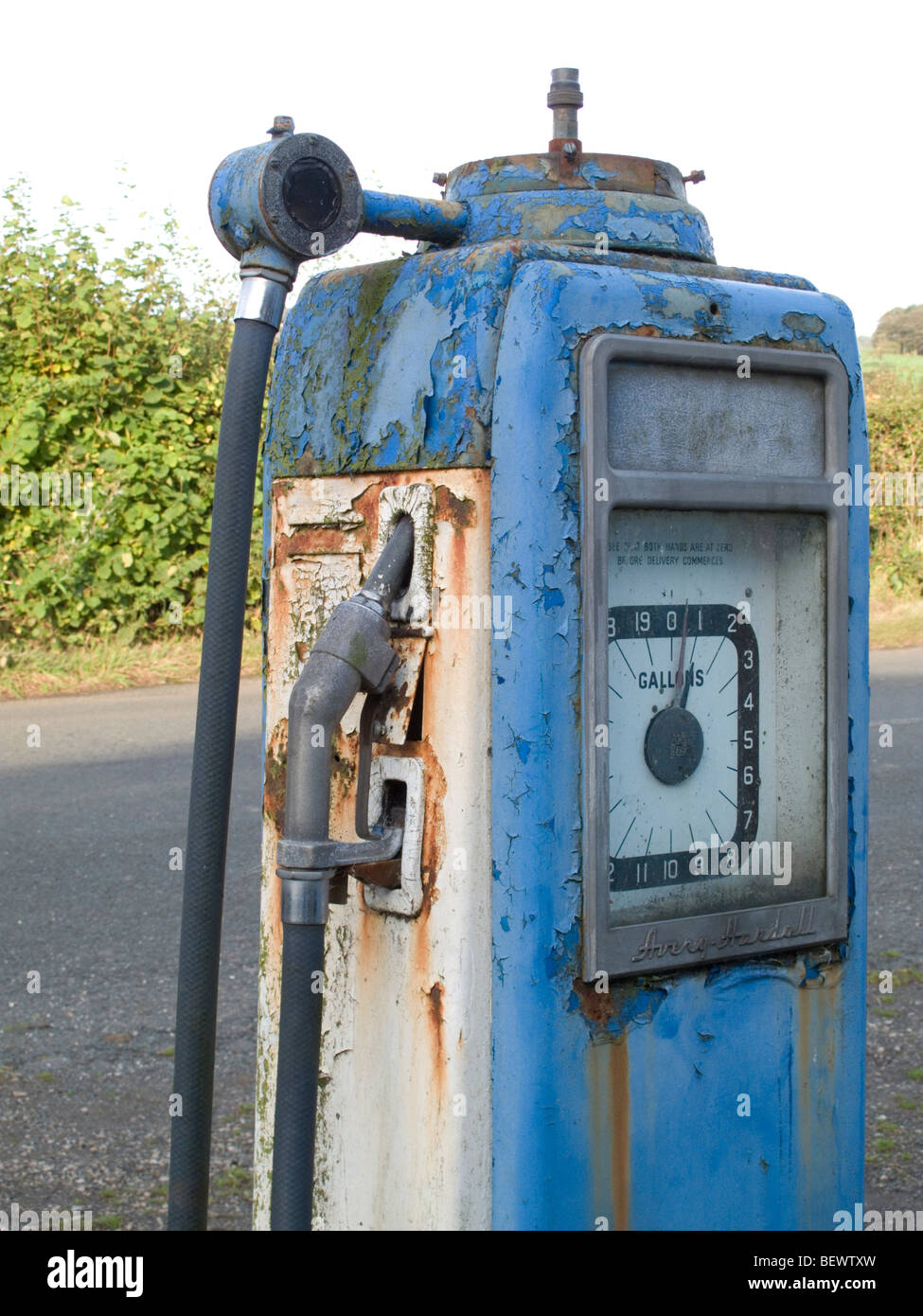 Vecchio pumpantiquated benzina, Foto Stock