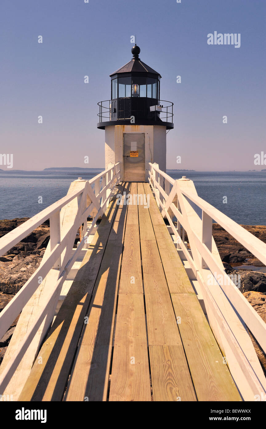 Marshall Point Lighthouse, Port Clyde, Maine, Stati Uniti d'America Foto Stock