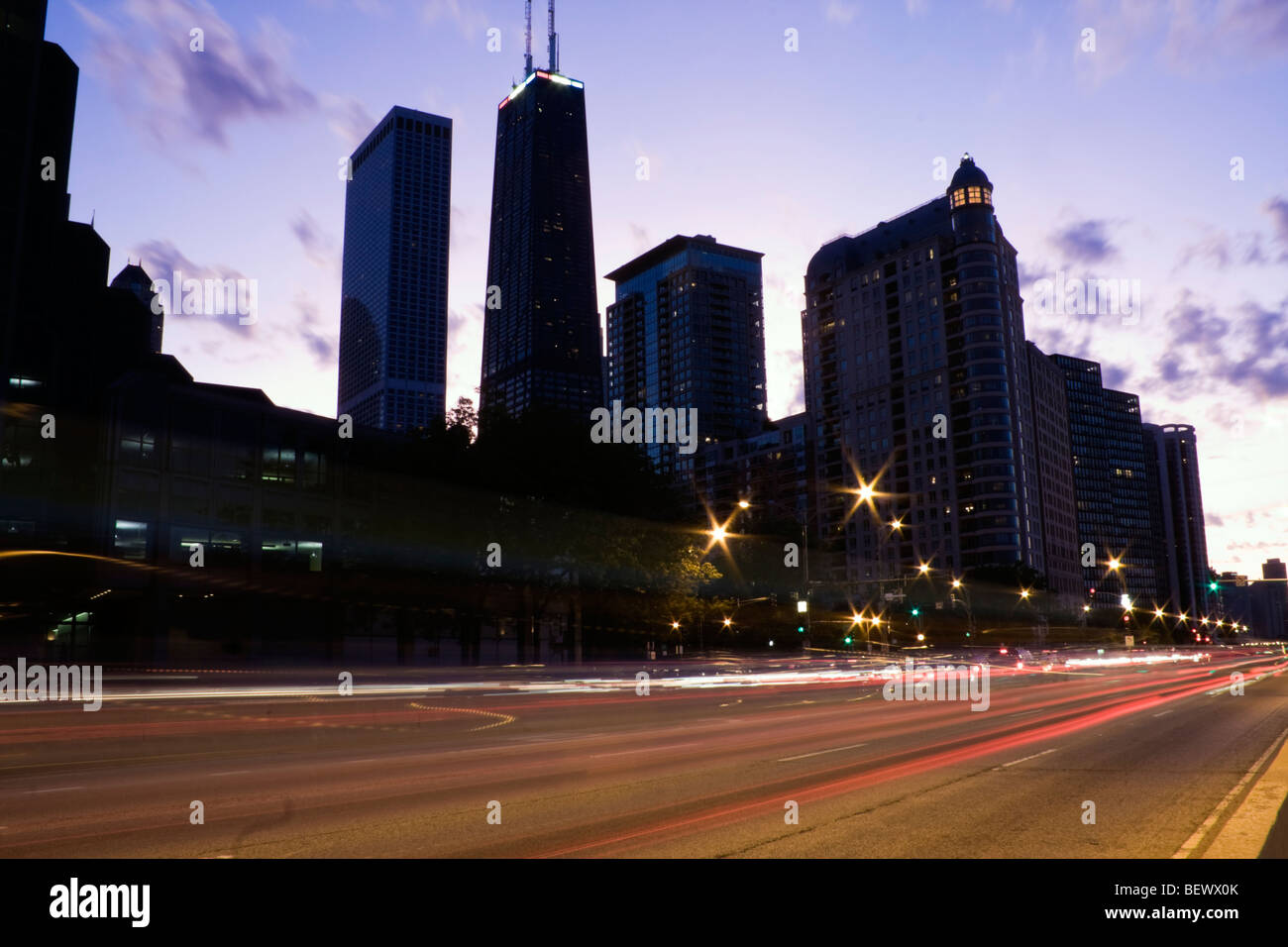 Il traffico su Lake Shore Drive Foto Stock
