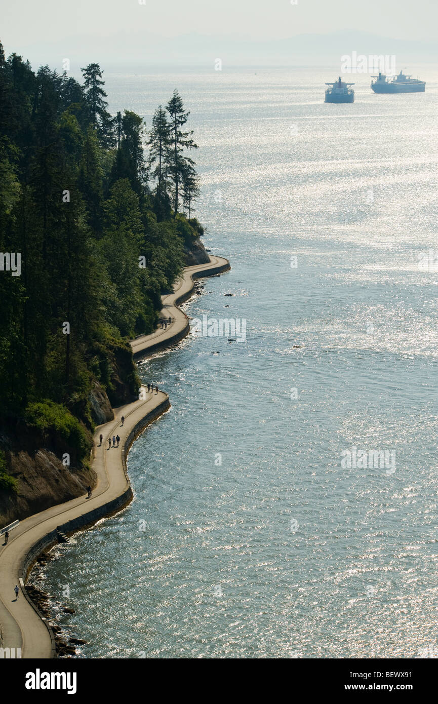 Seawall in Vancouver BC Foto Stock