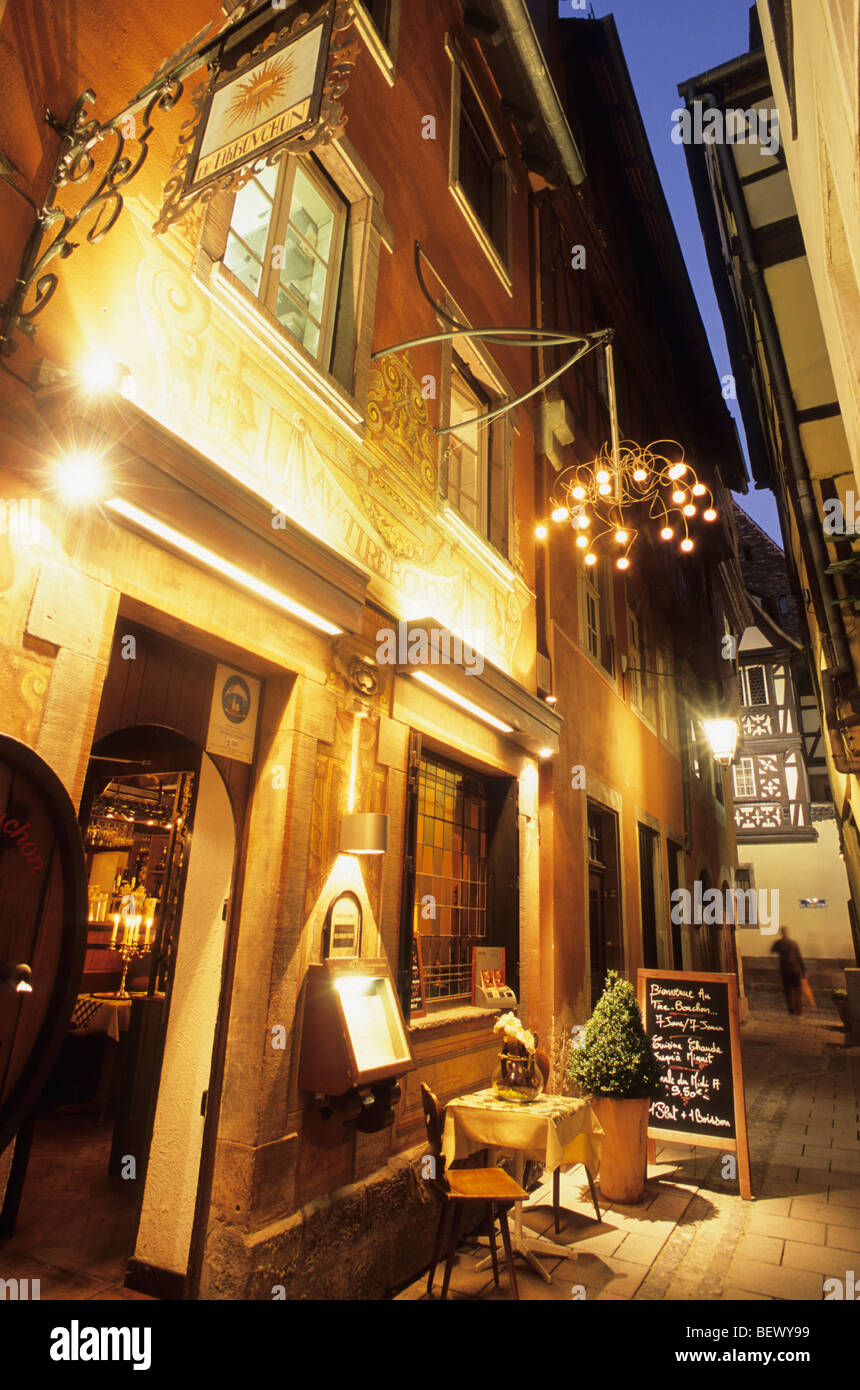 Ristorante Osteria Le Tire Bouchon, Strasburgo, Alsazia, Francia Foto Stock