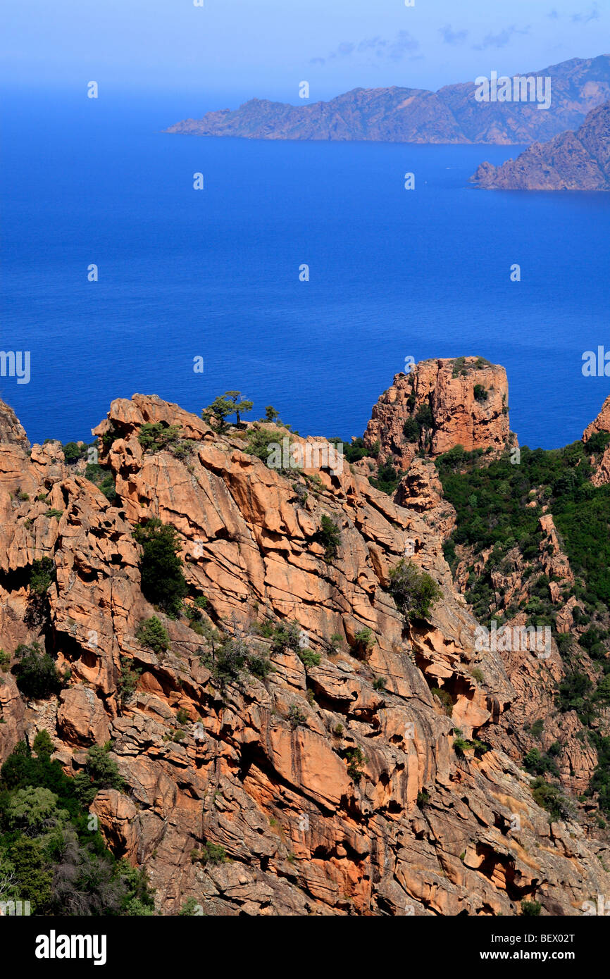 Le Calanche di Piana in Corsica, Francia Foto Stock