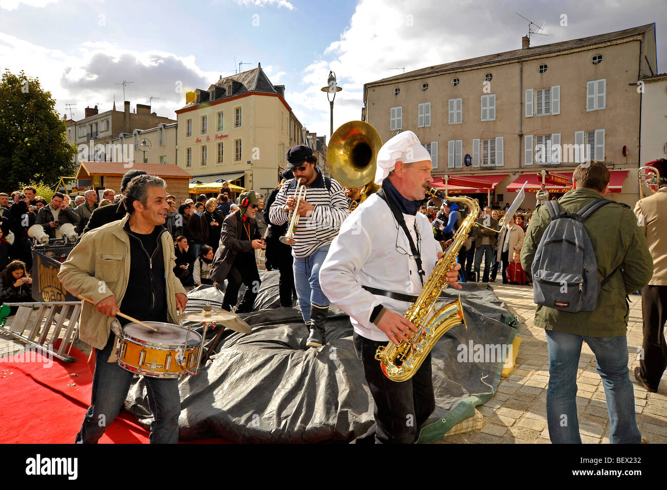 Le fanfare Jazz a Parthenay Deux-Sevres Francia Foto Stock