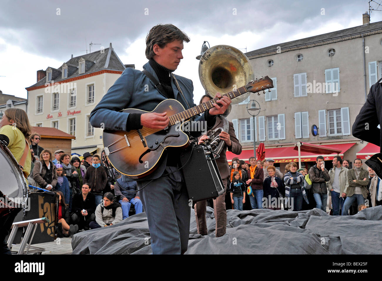 Le fanfare Jazz a Parthenay Deux-Sevres, Francia Foto Stock
