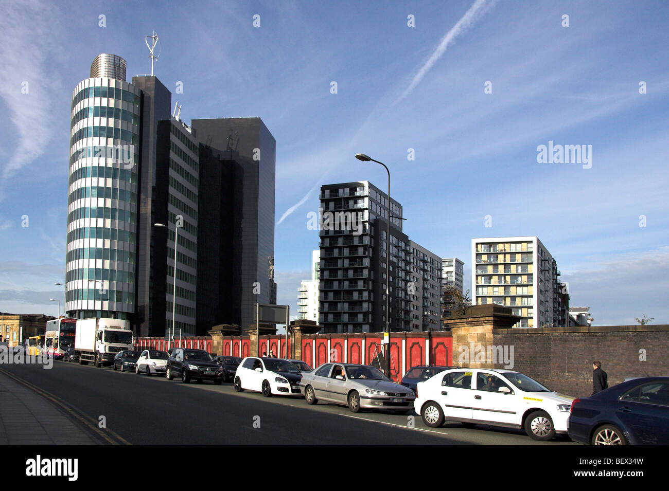 Ufficio moderno blocco, il quartiere verde, Cheetham Hill Road, Manchester, Inghilterra, Regno Unito Foto Stock