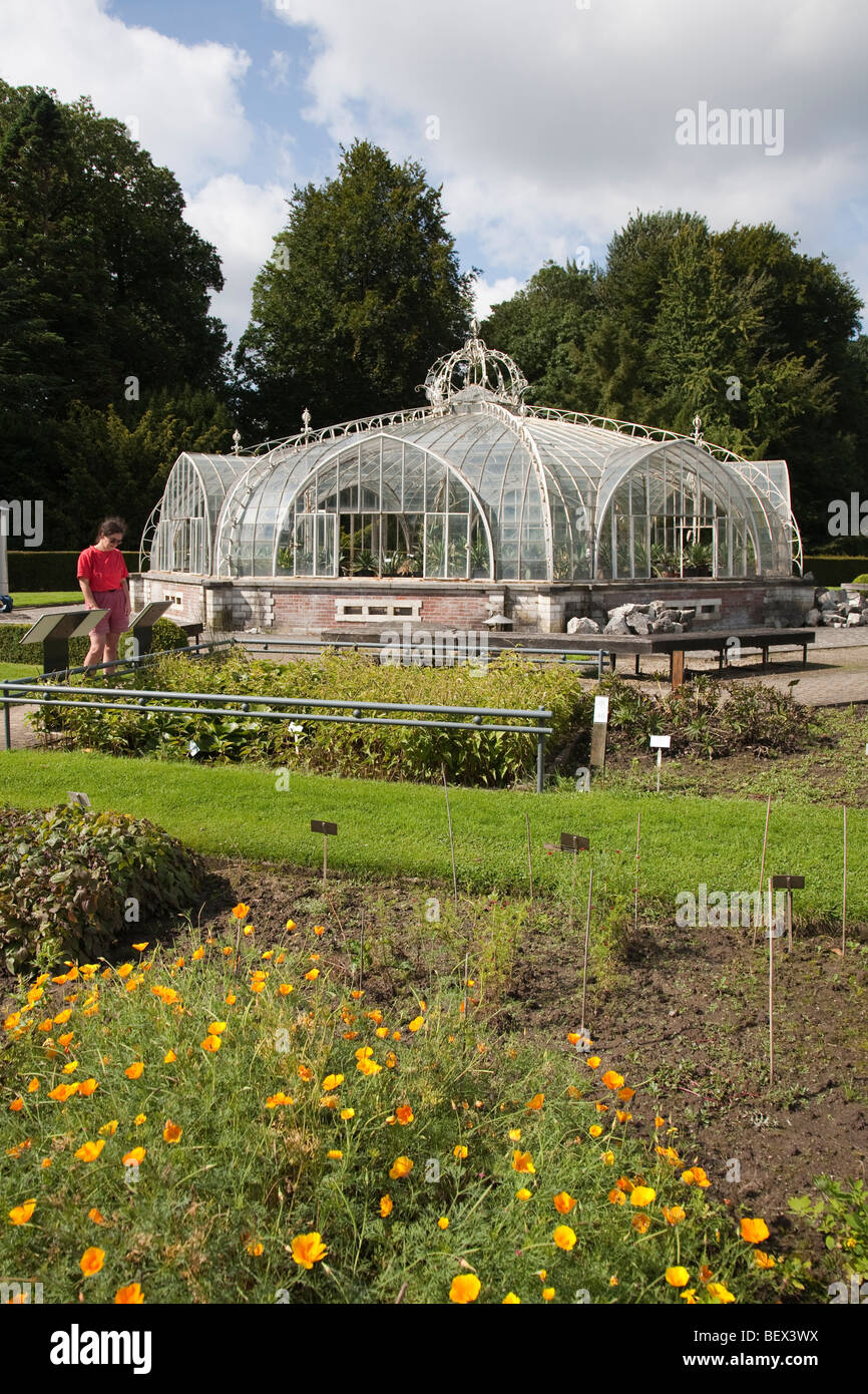 Biancheria da letto e area serra Balat Giardini Botanici Nazionali Nationale Plantentuin Meise Bruxelles Belgio Foto Stock