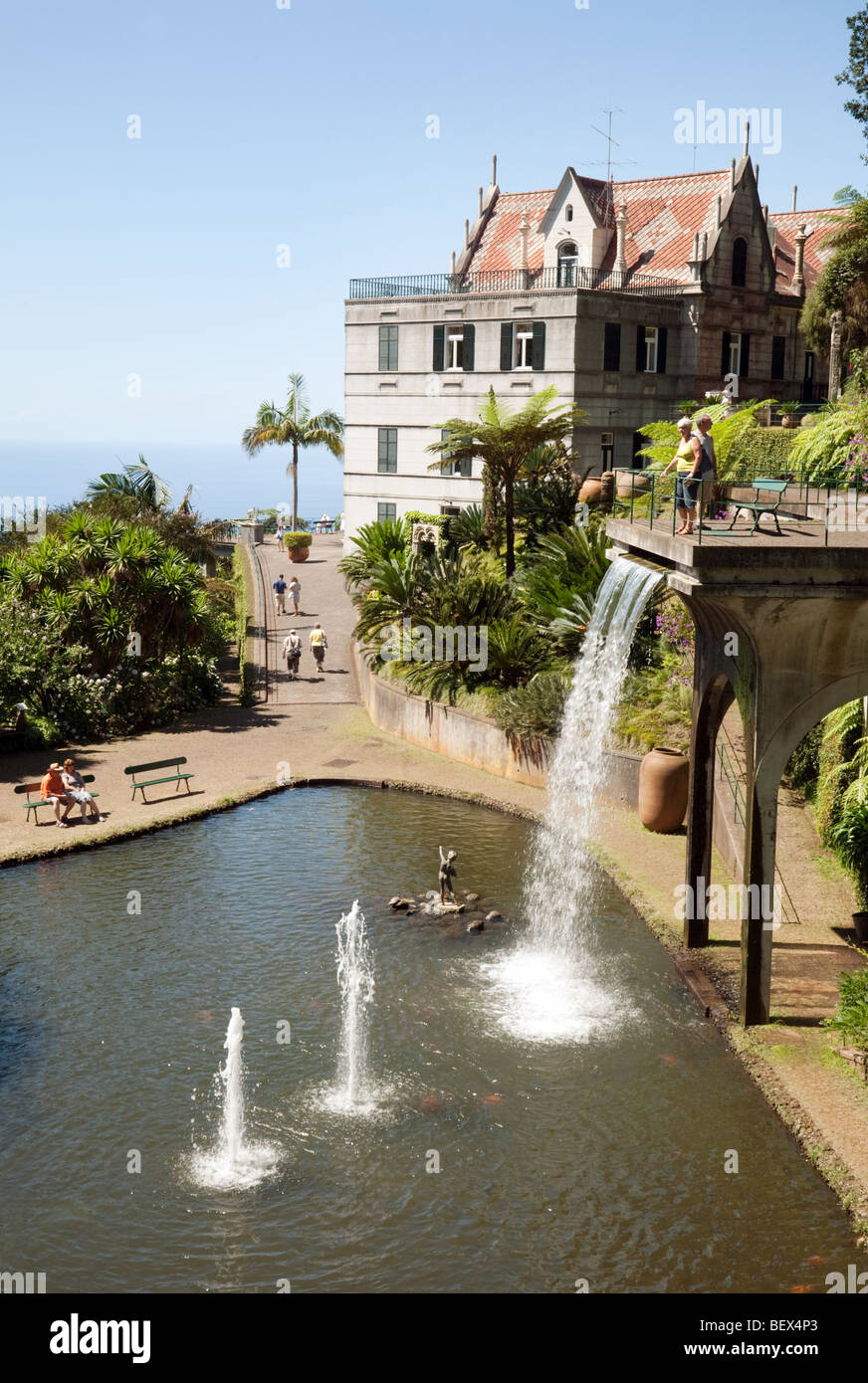 Una vista del Monte Palace Gardens, Monte, Funchal, Madeira Foto Stock