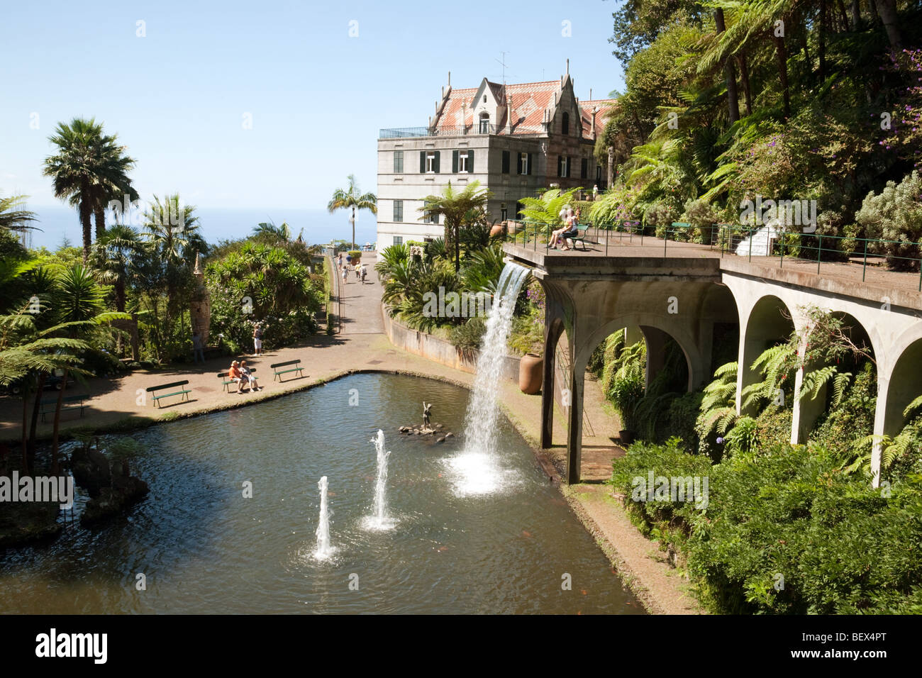 Una vista del Monte Palace Gardens, Monte, Funchal, Madeira Foto Stock