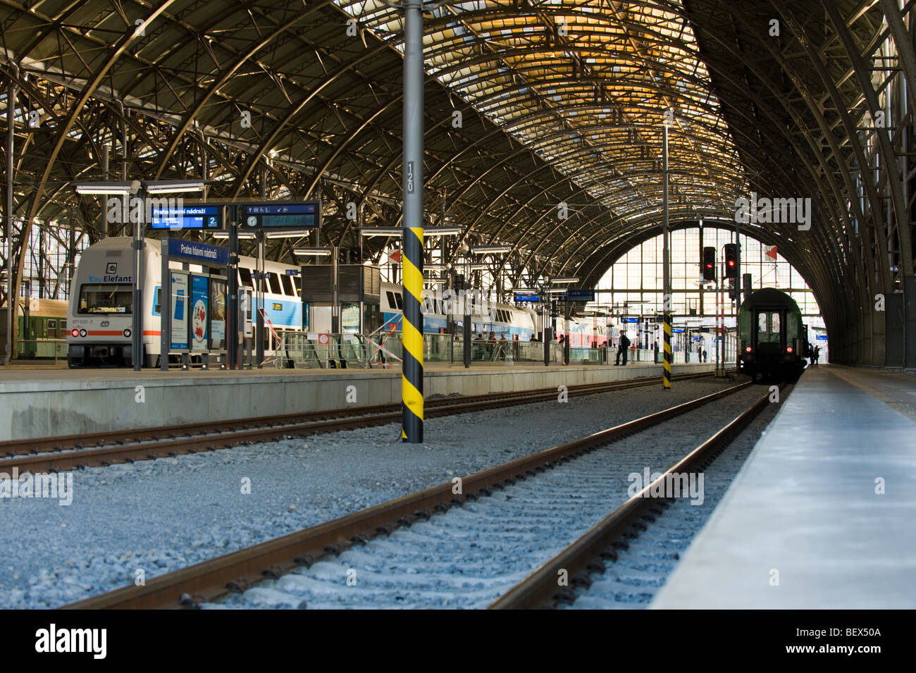 Stazione ferroviaria di Praga Foto Stock