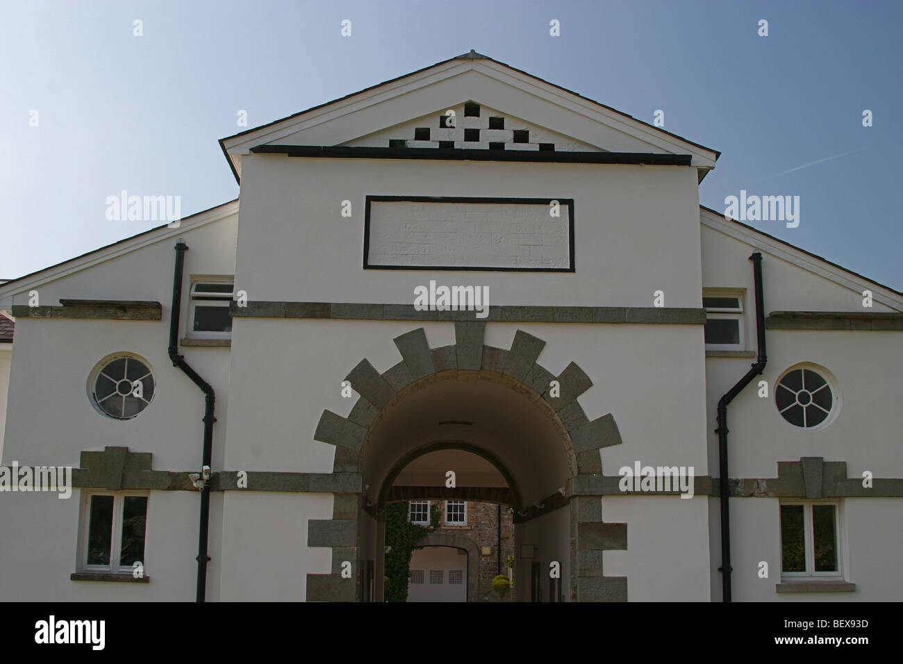 Il blocco stabile presso il Giardino Botanico nazionale del Galles, Llangarthne, Carmarthenshire, Wales, Regno Unito Foto Stock