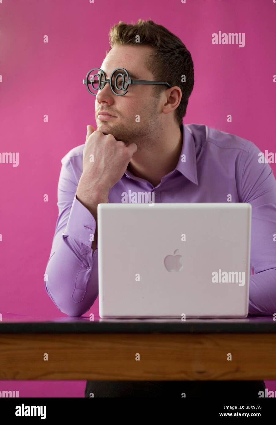 Nerd di e-mail. Foto Stock
