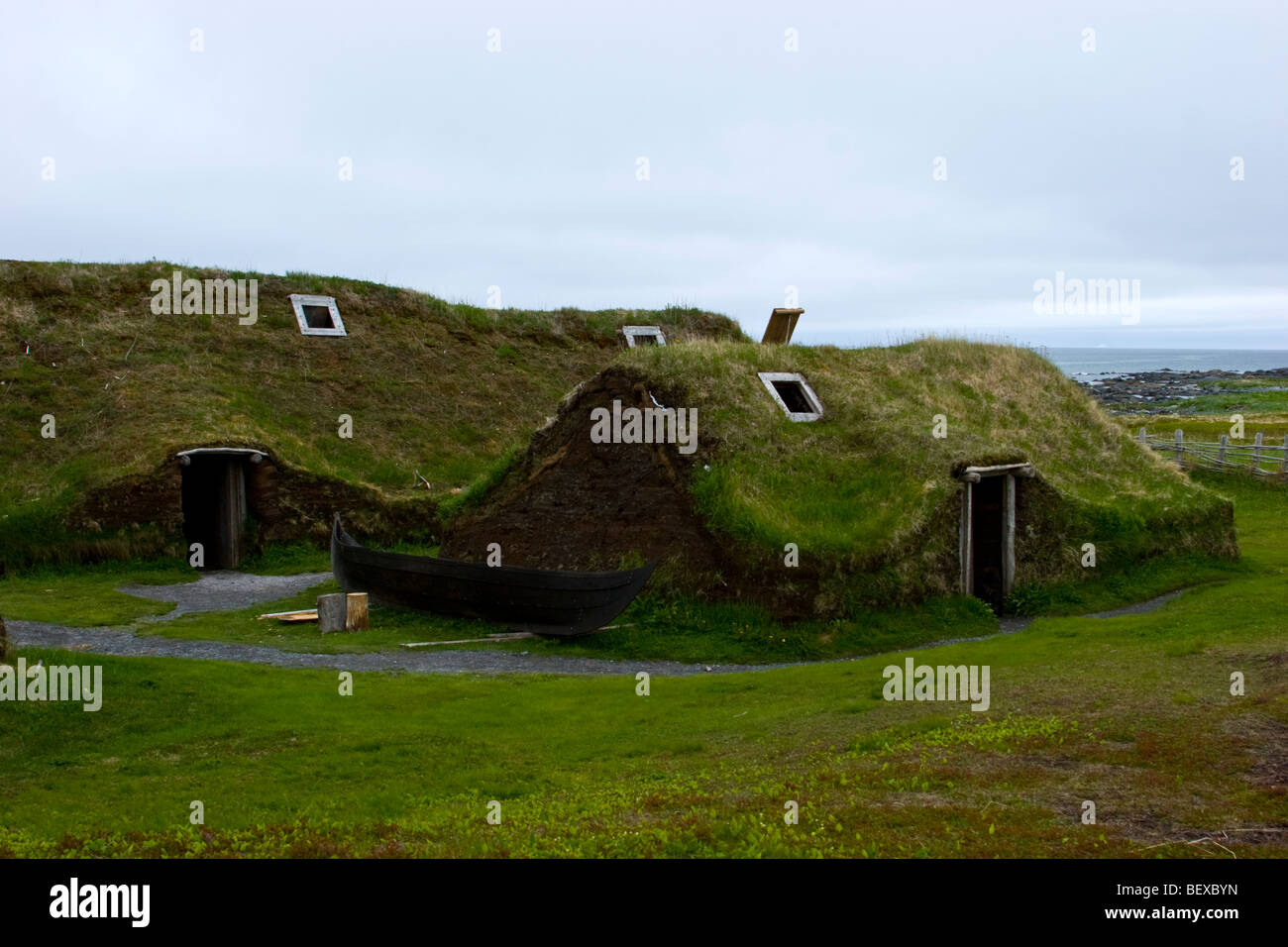 L' Anse aux Meadows Griquet Terranova in Canada Foto Stock