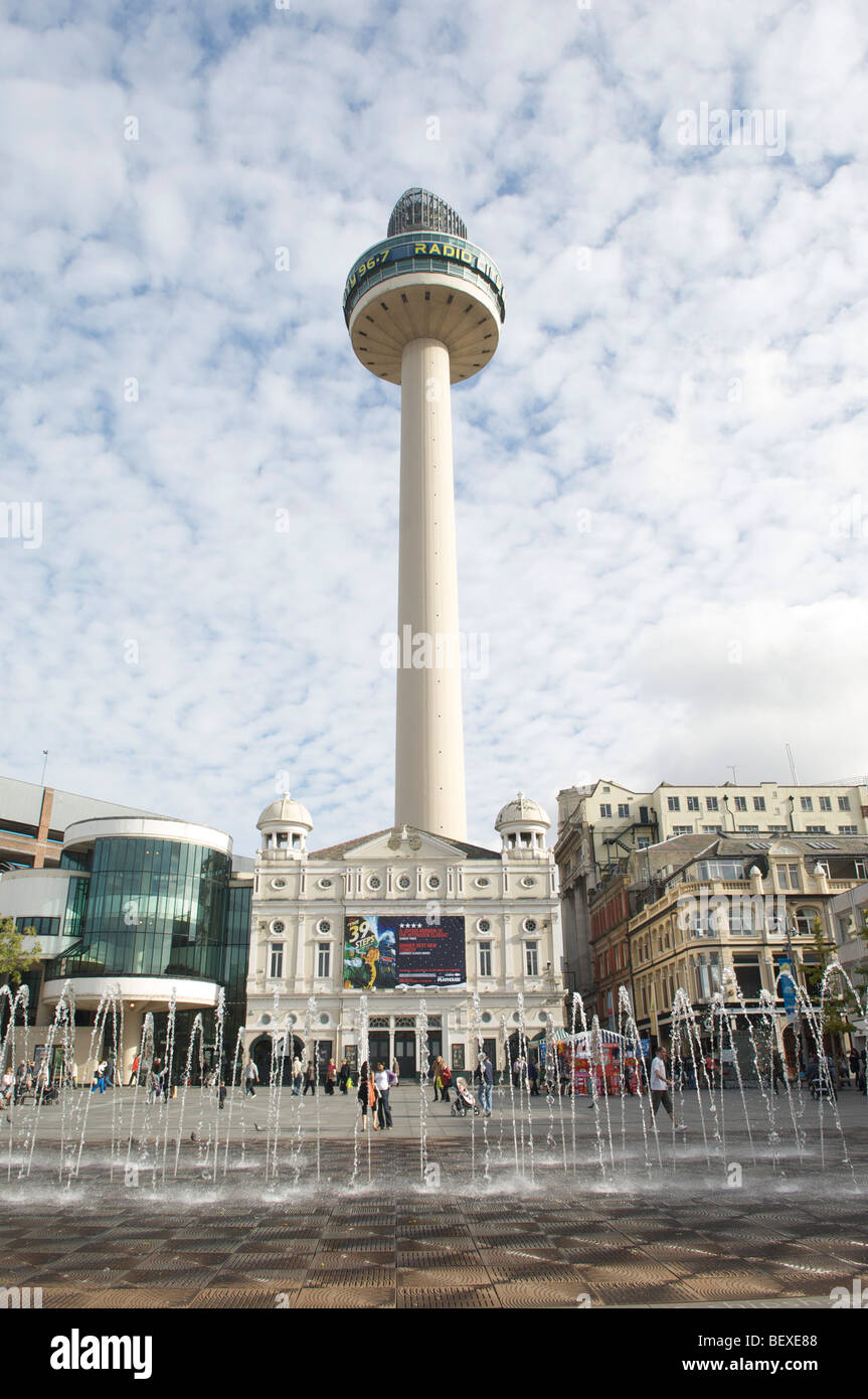 Il centro di Liverpool Radio City e fontane Foto Stock