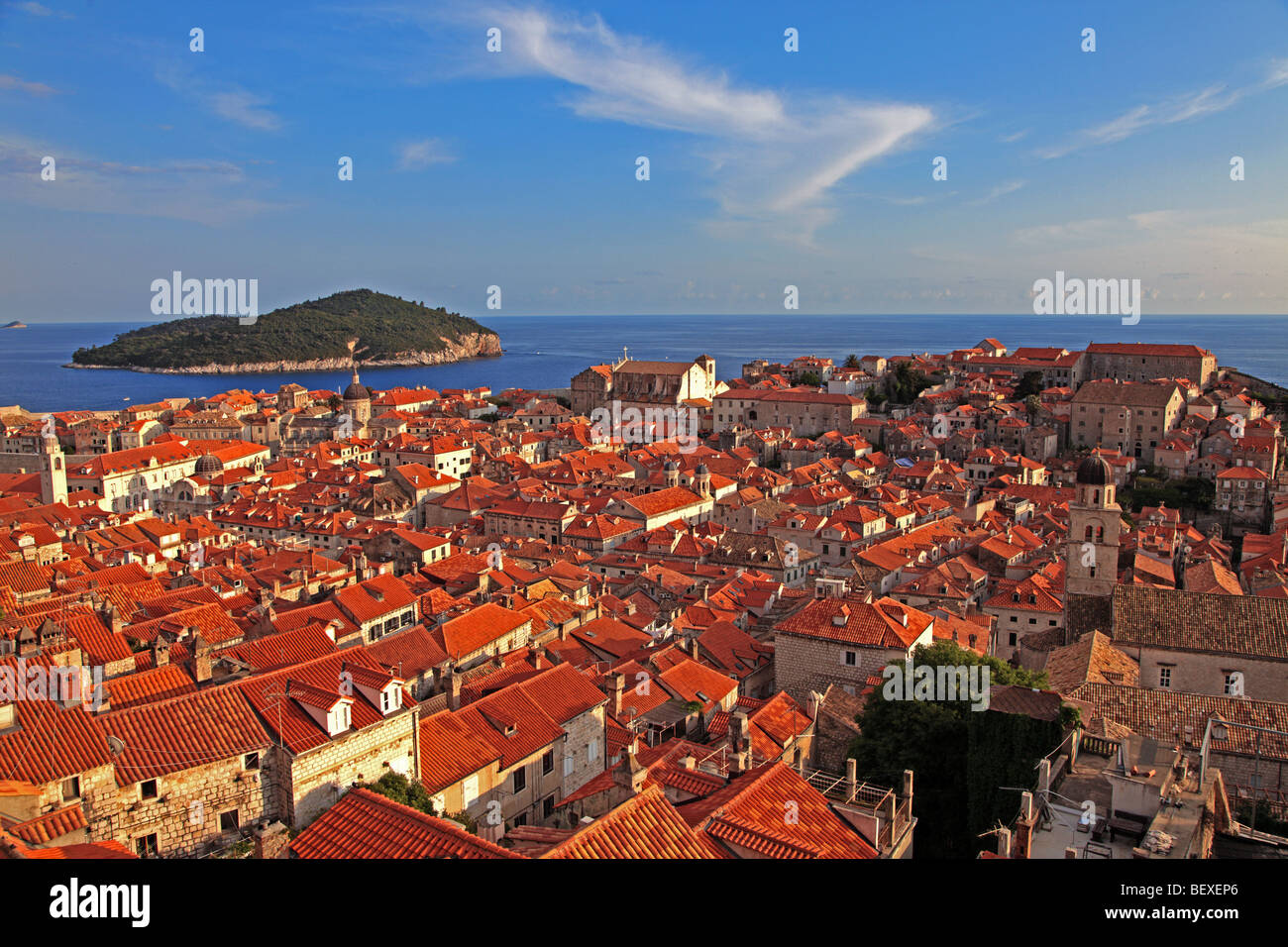 Dubrovnik storico da mura, Croazia Foto Stock