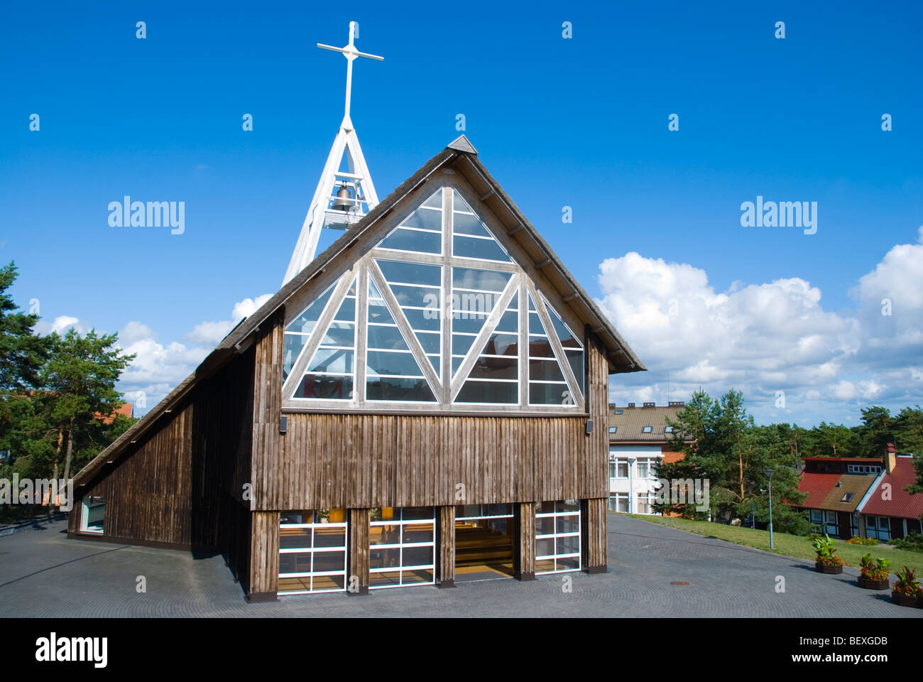 Chiesa di legno Nida il Curonian Spit Lituania Europa Foto Stock