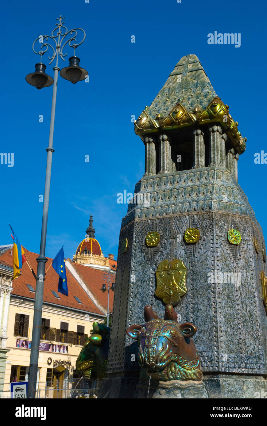 Zsolnay fontana centrale Ungheria Pecs in Europa Foto Stock