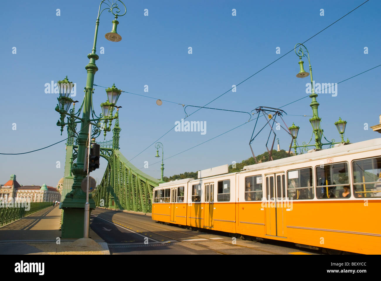 Szabadsag nascose il ponte Independe rinnovato a Budapest Ungheria Europa Foto Stock