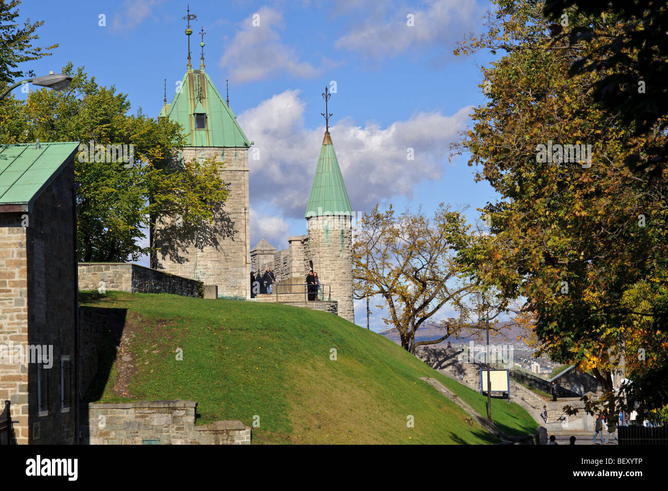 Saint Louis Gate in Old Quebec City Foto Stock