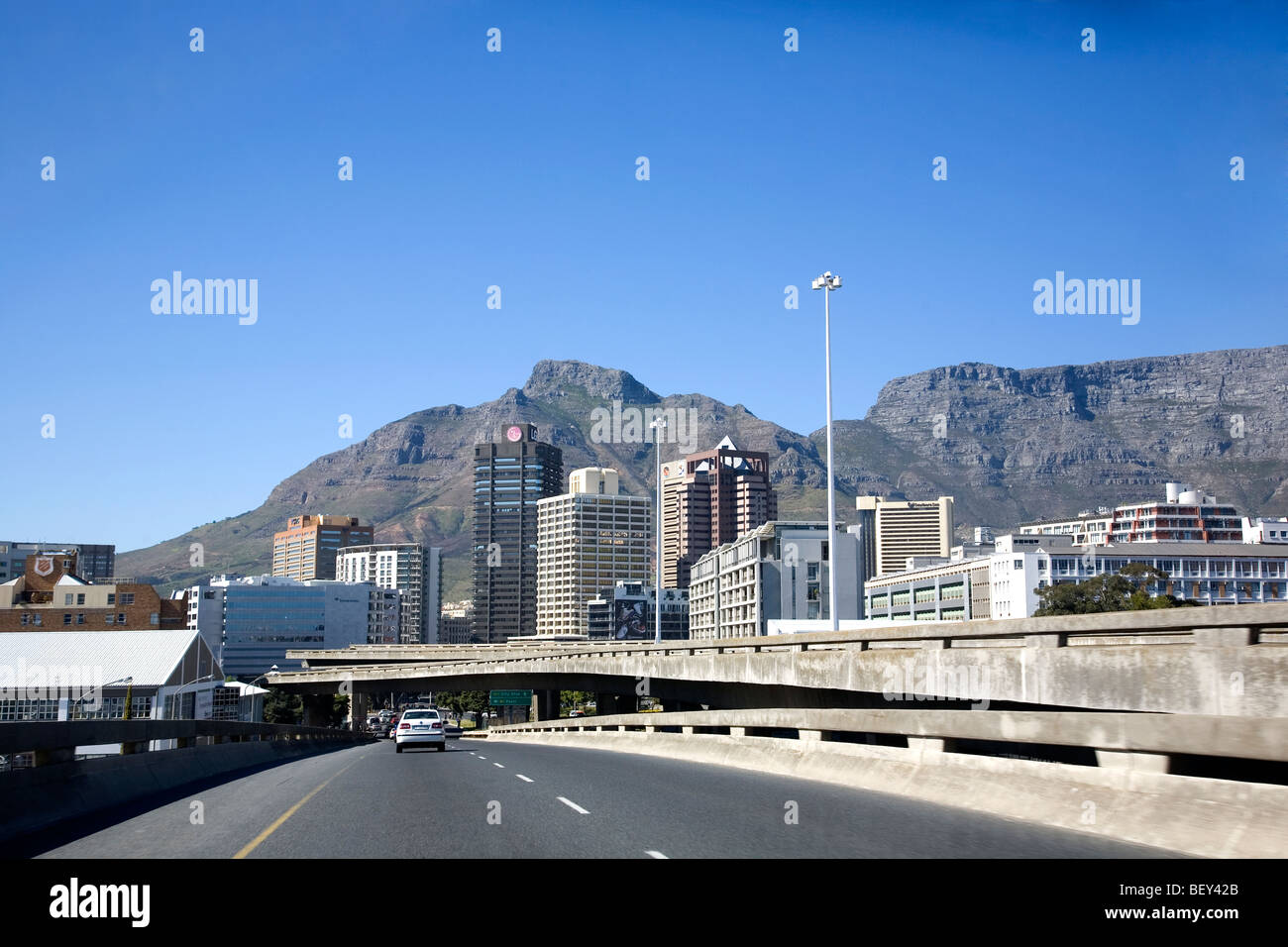 Approccio a Cape Town City Foto Stock