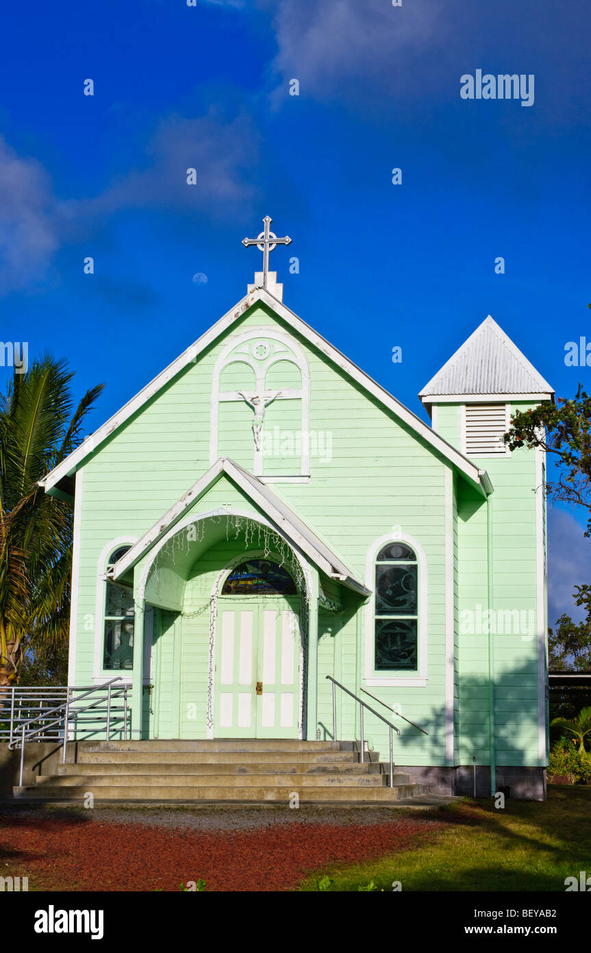 Chiesa fuori Hilo Big Island delle Hawaii. Foto Stock