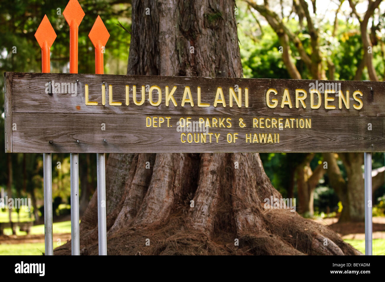 Liliuokalani Gardens, Hilo, Big Island delle Hawaii. Foto Stock