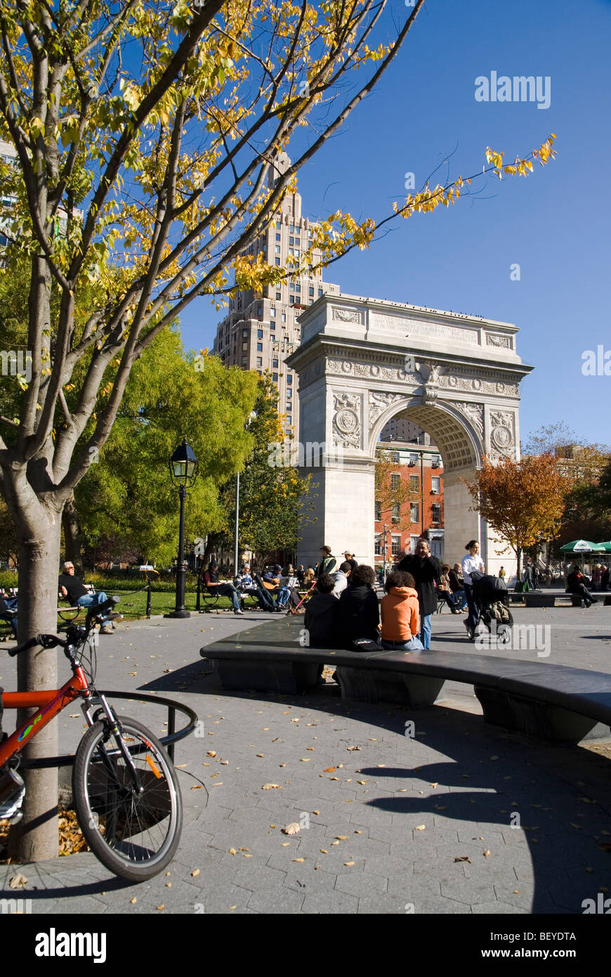 Washington Square Park, Greenwich Village di New York City Foto Stock