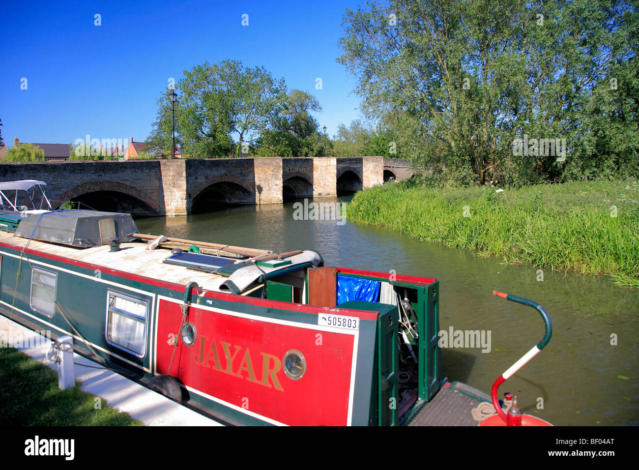 Fiume Nene Ponte Pietra Islip village Northamptonshire County Inghilterra REGNO UNITO Foto Stock