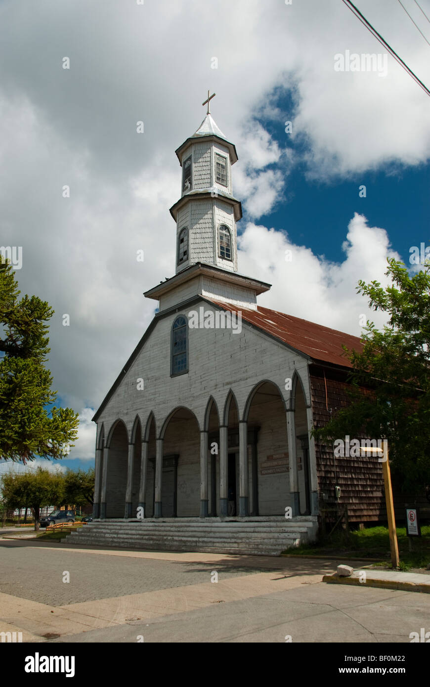 Chiesa di Dalcahue, Isola di Chiloe, Chilota architettura, Foto Stock