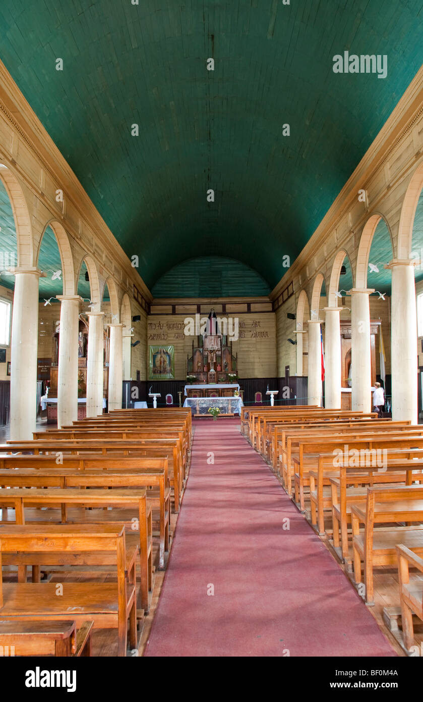 Chiesa di Dalcahue, Isola di Chiloe, Chilota architettura, Foto Stock