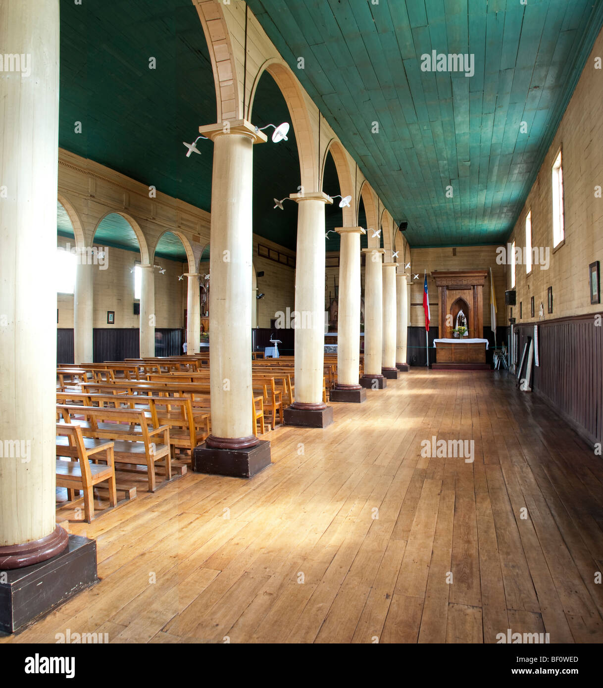 Chiesa di Dalcahue, Isola di Chiloe, Chilota architettura, Foto Stock