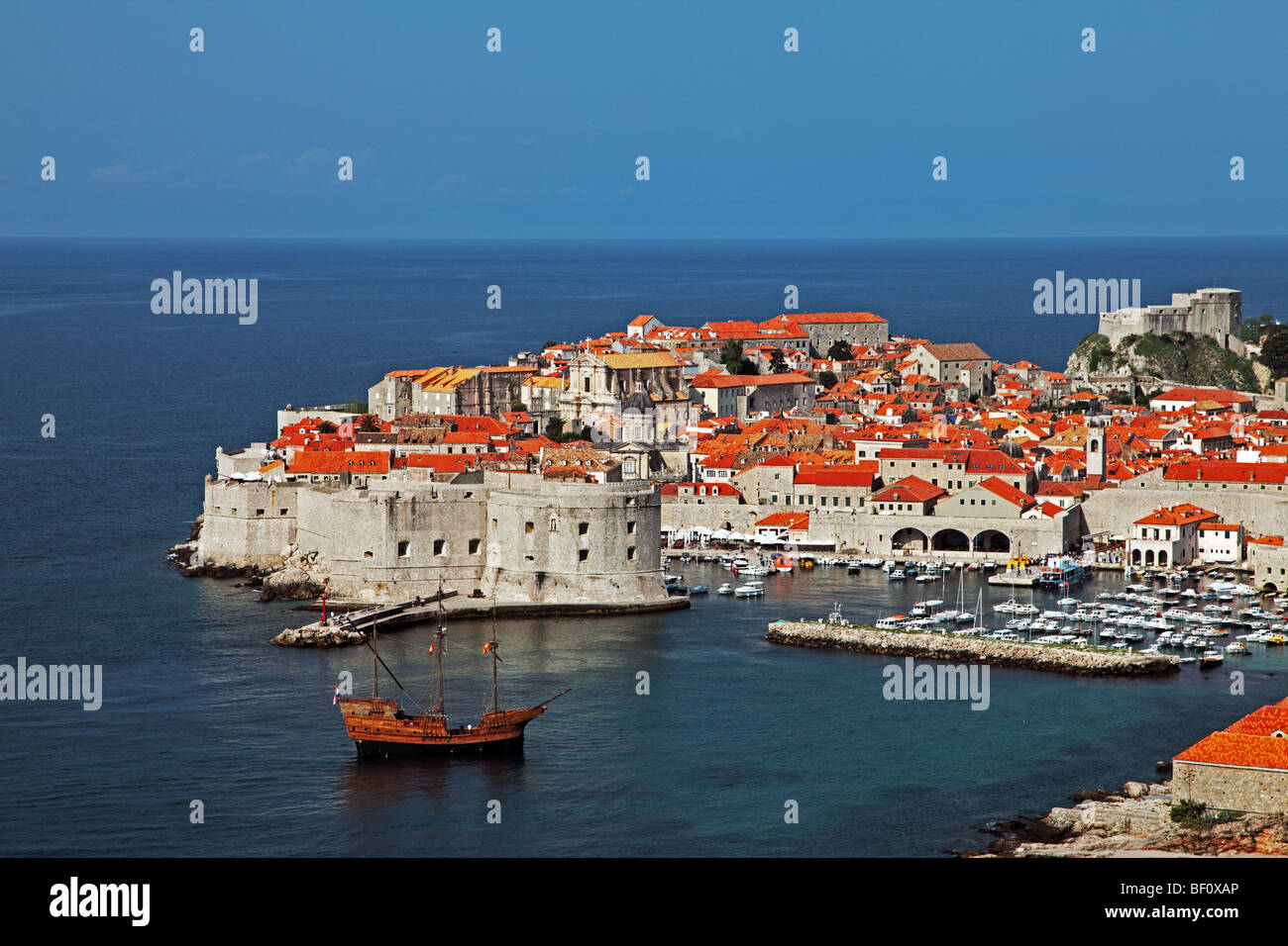 Storica città fortificata di Dubrovnik, Croazia Foto Stock