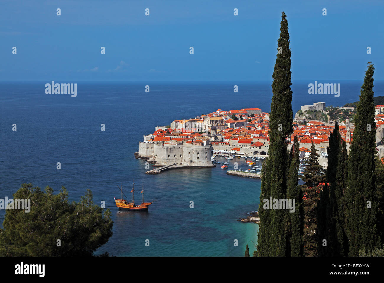 Storica città fortificata di Dubrovnik, Croazia Foto Stock