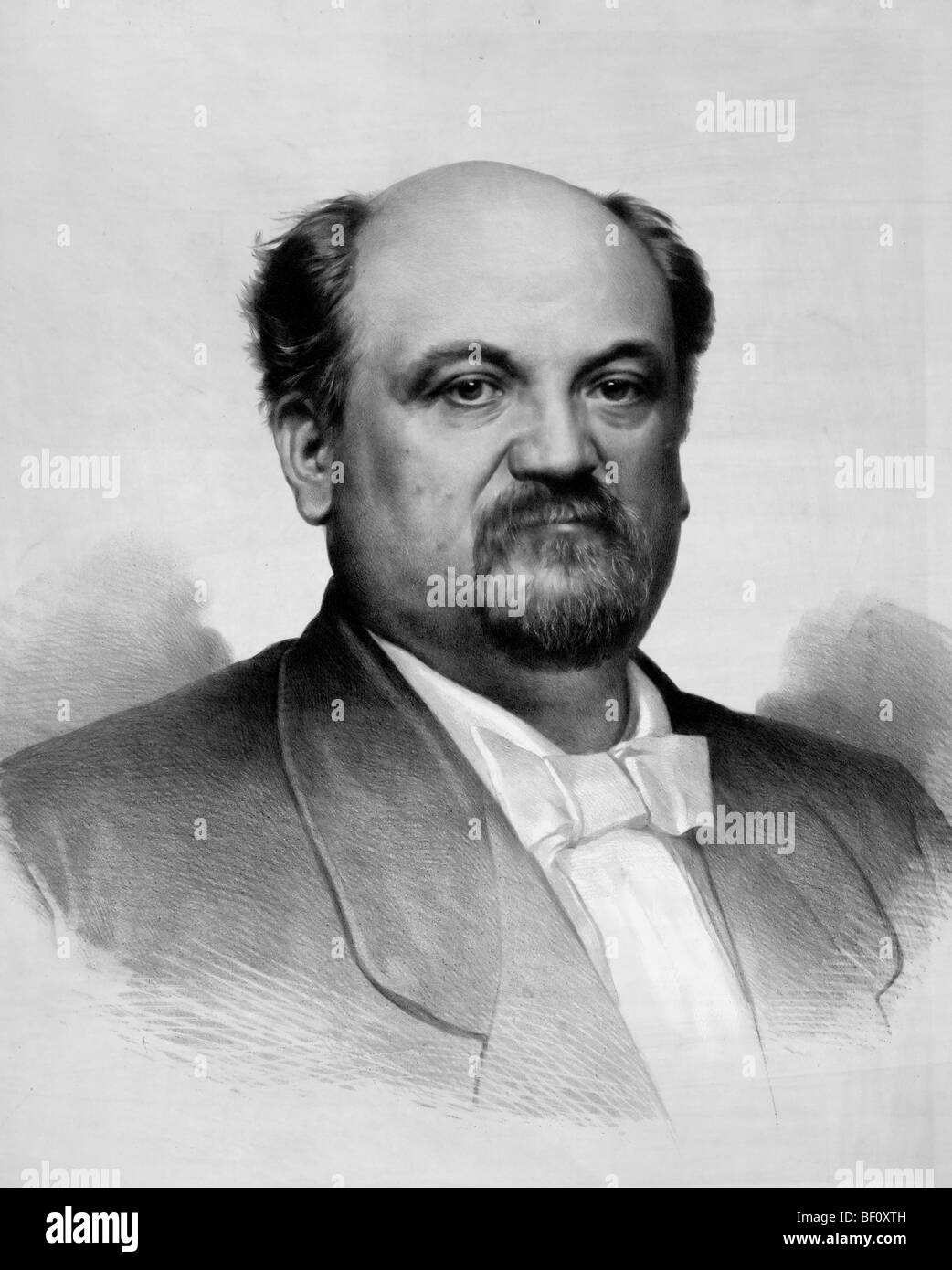 Claudio Berger, il campione biliardo-player, testa e spalle ritratto, 1860 Foto Stock