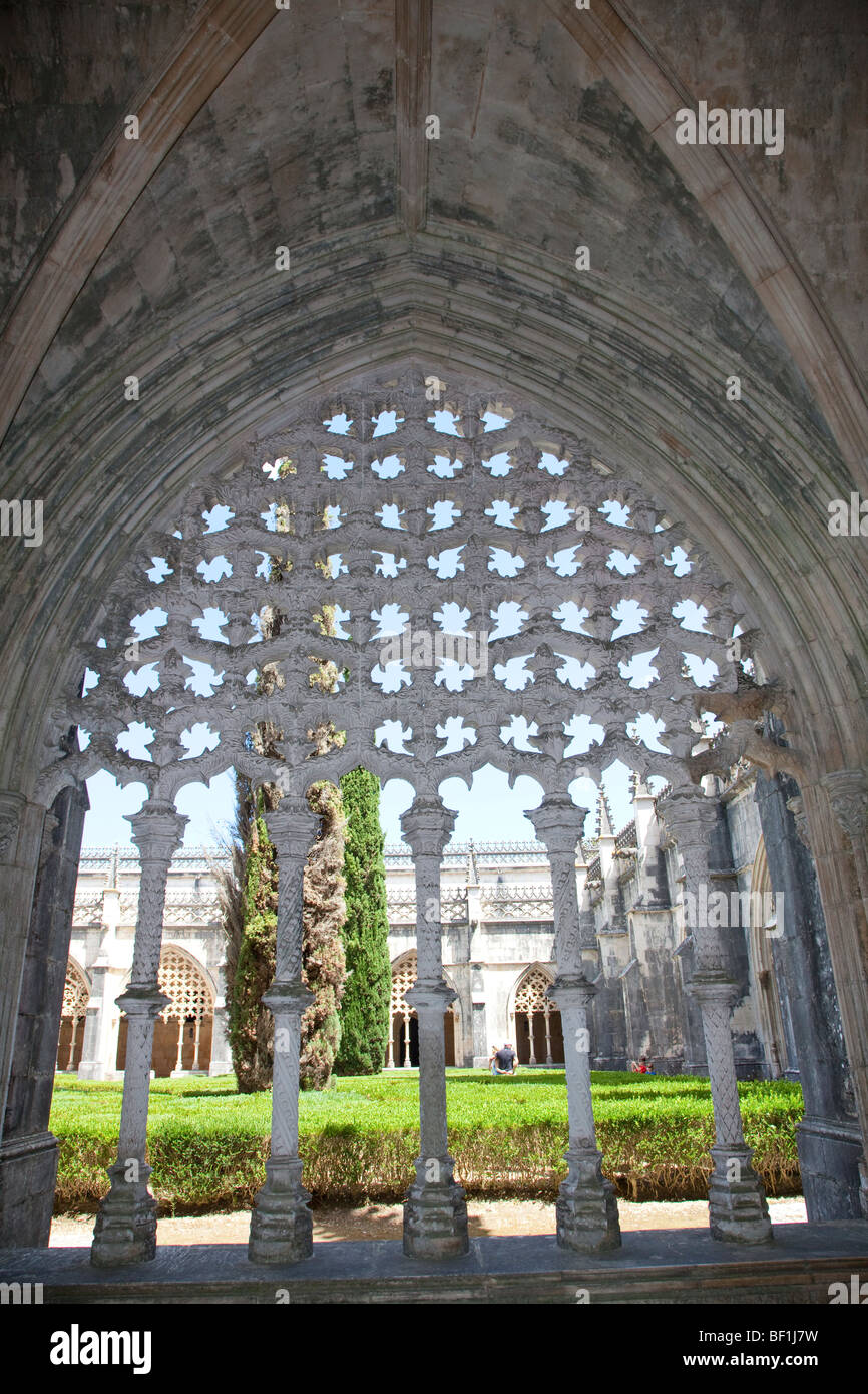 Il Portogallo, il Monastero di Batalha - Chiostro del re Joao I Foto Stock