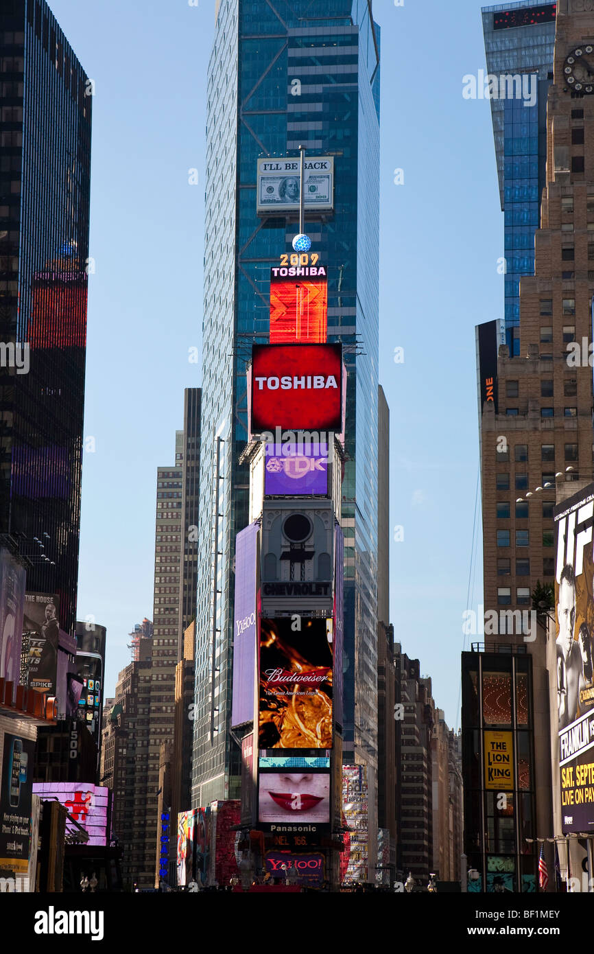 Times Square, guardando verso sud, NYC Foto Stock