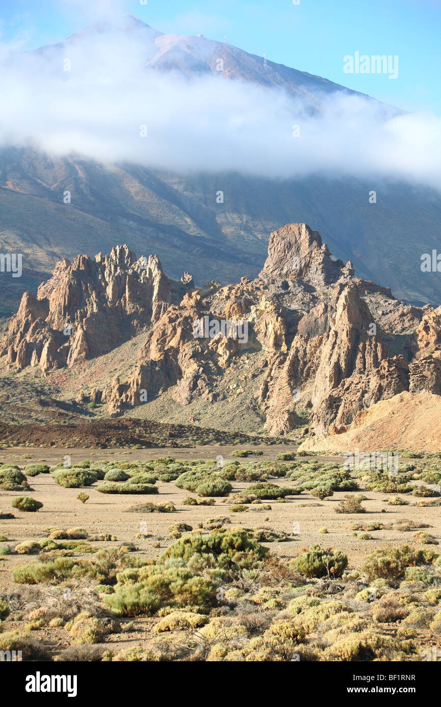 Tenerife, Isole Canarie, montagna vulcanica di paesaggio, Parque Nacional del Teide, Las Canadas, Del Teide Foto Stock